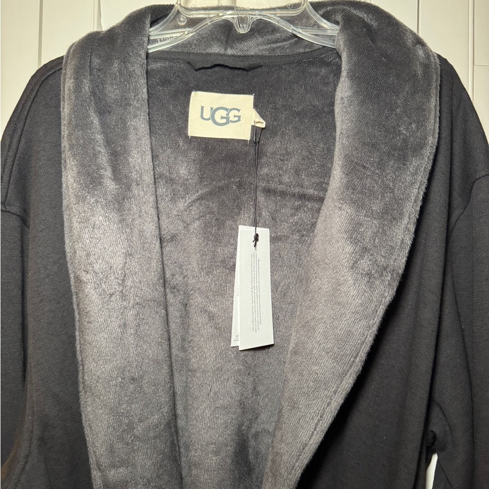 UGG Charcoal/Black and Ash Fleece Robe M/L, Unisex, Brand new - Picture 6 of 6